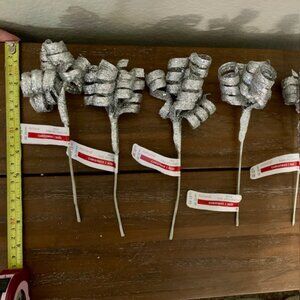 NWT Five Micheal's Ashland Silver Glitter Christmas Tree Sticks